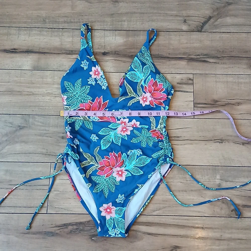 Women's Atlantic Tropical Floral Blue One-piece Swimsuit. Size M - Picture 8 of 17